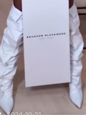 NEW Brandon Blackwood Shirt Boots White Women’s 7.5 Super Rare NIB Unworn